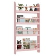thumbnail image 3 of Homfa 4-Tier Wall Bookshelf, 43.7"H Wall-Mounted Kids Bookshelf, Book Storage Rack for Kids Room, Pink, 3 of 7