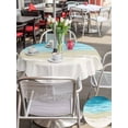 thumbnail image 5 of Outdoor Tablecloth with Umbrella Hole for Patio/Picnic/Party/Camping, Teal Summer Beach Waterproof Table Cloth Round Cover Washable, Coastal Nautical Seaside Ocean (Dia 60"), 5 of 8