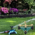 thumbnail image 3 of Jinsinto Automatic Irrigation Garden Sprinkler Irrigation Copper Watering Sprinkler 360° Rotating Arm Rotating Copper Garden Sprinkler Tool Adjustable Irrigation System, 3 of 5