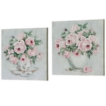 Rose d Amour Floral Canvas Wall Art Pink Set of Two Pink Set of 2