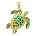 thumbnail image 1 of 14K Yellow Gold 3-D Enameled Sea Turtle Pendant, 1 of 2