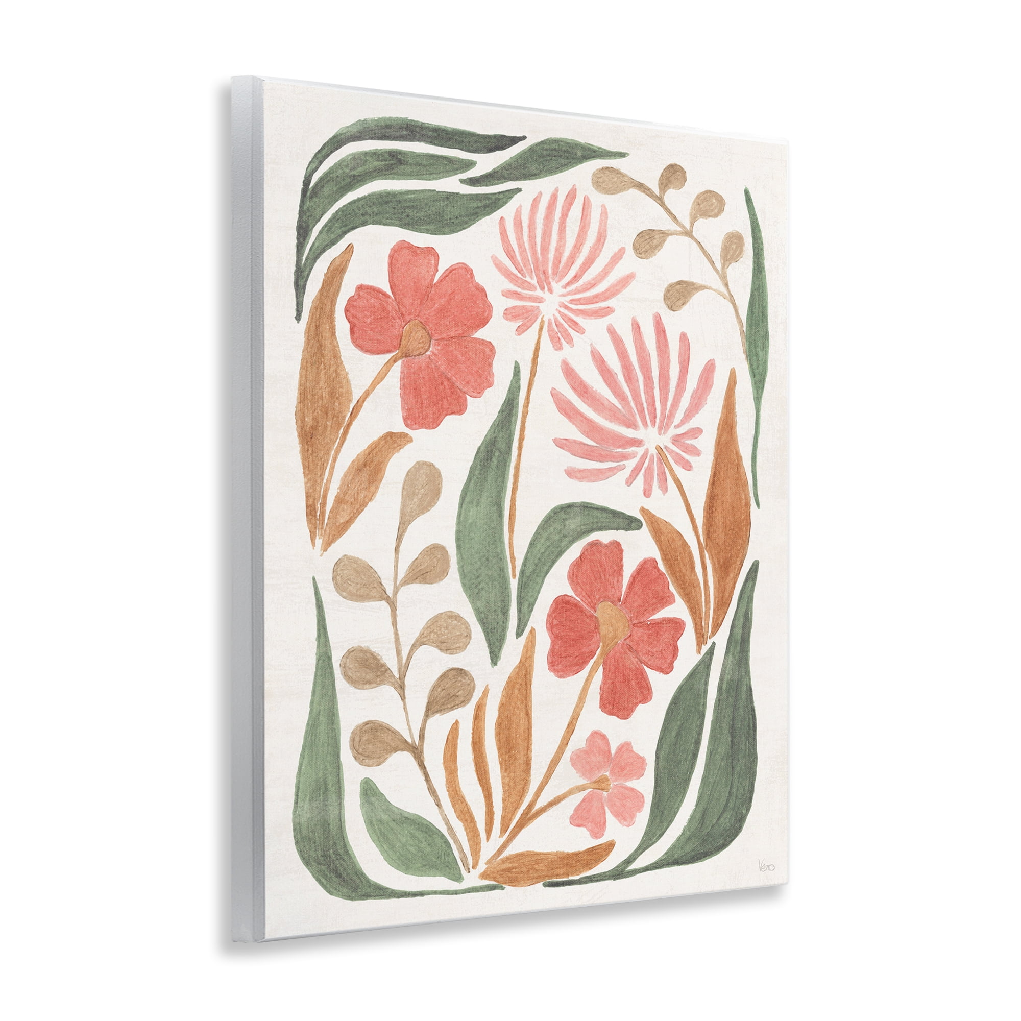Stupell Industries Floral Abstract Pattern Botanical & Floral Painting Unframed Art Print Wall Art, 11 x 14