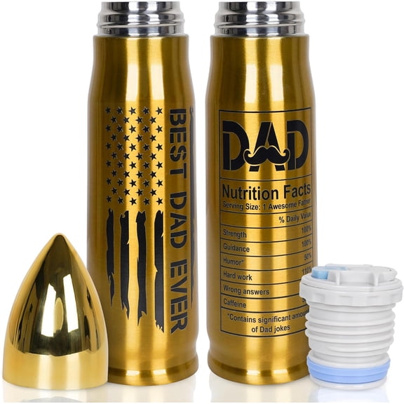 Gifts for Dad from Daughter, Son - Best Dad Ever Gifts - Fathers Day, Christmas and Birthday Gifts for Dad - Funny Presents for Dad - 17oz Bullet Tumbler, Dad Gift Ideas
