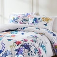 thumbnail image 2 of Lush Decor Fantasia Cotton Duvet Cover 3 Piece Set Full/ Queen Teal & Blue - Floral Duvet - Tropical Bedding Set - Bird Print - Modern Maximalist Decor, 2 of 11