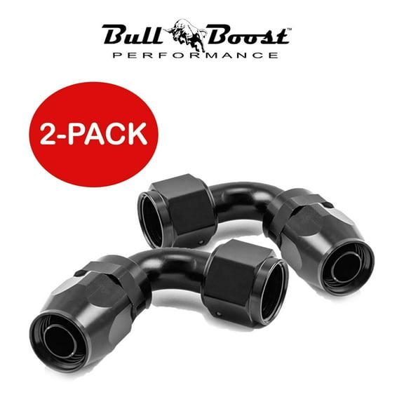 AN6 6AN 90 Degree Swivel Hose End Fitting Adapter Black Performance 2-PACK*
