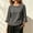 Gray women 3/4 sleeve ruffle blouse a1, variant on thefmos Women's Fall 3/4 Sleeve Ruffle Blouses Round Neck Drawstring Ruched Tops Casual Boho Pullover Shirts Solid Fashion Clothes for Vacation, Green 2XL