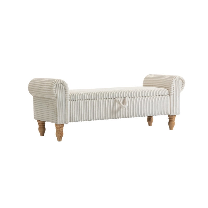 51.5'' Storage Ottoman Bench, Upholstered Storage Benches for Bedroom, End of Bed Storage Bench, Window Benches for Foot of Bed