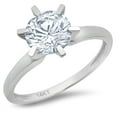 thumbnail image 2 of 1.5 ct Round Cut Simulated Blue Diamond Solitaire Engagement Ring for Women in 18K White Gold, 2 of 2