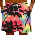 thumbnail image 4 of Up to 65% off Pitauce Plus Size Swim Trunks for Men Hawaiian Tropical Print Breathable Quick Dry Board Shorts Elastic Waist Drawstring Swim Shorts with Pocket, 4 of 7