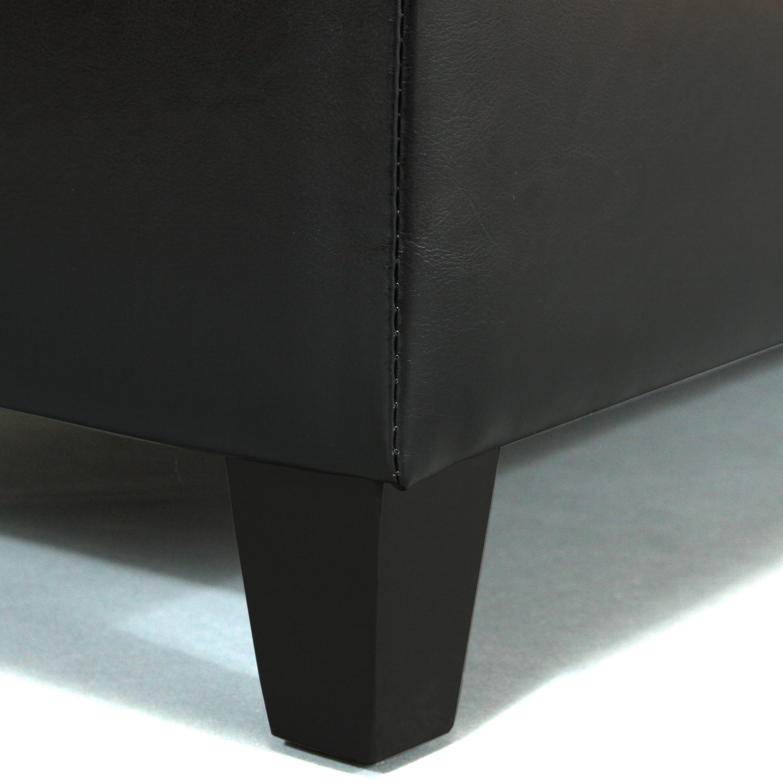 Noble House Farmer Bonded Leather Storage Ottoman Bench, Black