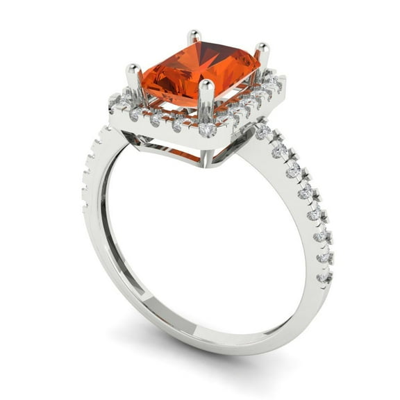 4.0ct Square Emerald Cut Pink Tourmaline 14k Rose Gold Engraving Statement Bridal Wedding 3 stone Designer Ring Size 7.25