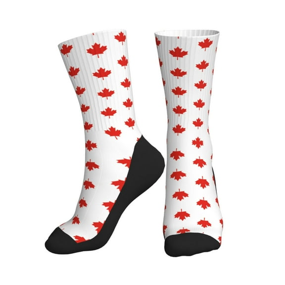 Men Women Canada Maple Leaf Novelty Soft Funny Dress Crew Socks