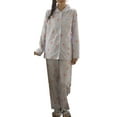 thumbnail image 1 of Richie House Women Pajamas Set Button Down Cotton Sleepwear Long Sleeve Pants Printed Pj Set S-XXL RHW4036, 1 of 1