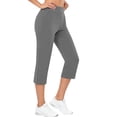 thumbnail image 3 of Purcolt Women's Capri Pants Soft Tummy Control High Waist Workout Sweatpants Summer Causal Cropped Pants Lounge Pants with Pockets, 3 of 8