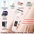 thumbnail image 3 of TiokMc 3-in-1 Electric Razor for Women, Rechargeable Wet & Dry Lady Shaver, Body Hair Remover for Face, Legs, Underarms & Bikini with LED Display, Pink, 3 of 8