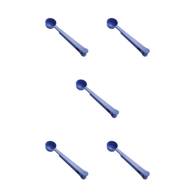 Naiovety Clip sellador de alimentos Cuchara de sellado de medición de cocina Mango largo Bolsa de plástico extraíble Abrazadera reutilizable Azul 5Conjunto