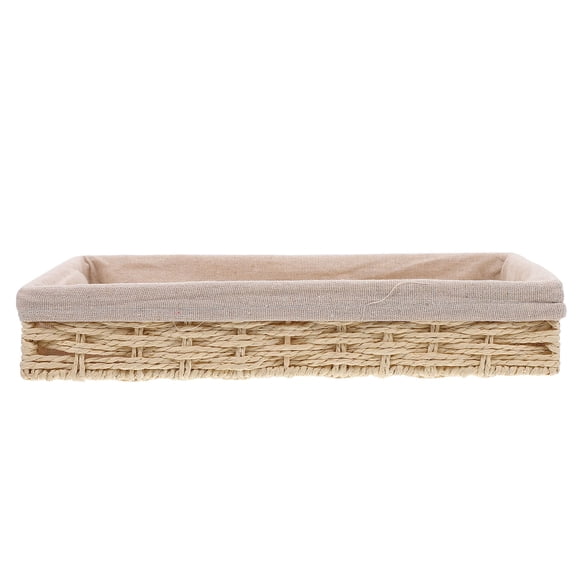 FONDOTIN Rattan Organizer Basket for Cosmetics and Sundries, Storage Container for Home and Bathroom