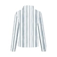 thumbnail image 4 of Women Loose Button up Shirts Striped Print Rolled Long Sleeve Lapel Collar Lightweight Casual Blouses Tunic Tops(Gray,S), 4 of 6