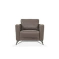 thumbnail image 2 of Leather Upholstered Chair with Track Arms and Angled Metal Feet Brown, 2 of 4