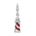 thumbnail image 3 of Auriga 925 Sterling Silver 3-D Enameled Lighthouse Charm wLobster Clasp (L - 30mm, Width - 7mm), 3 of 6