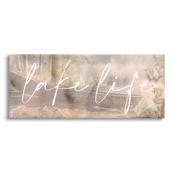 Lake Life Forest Nature Canoe Landscape Graphic Art Gallery Wrapped Canvas Print Wall Art