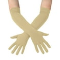thumbnail image 2 of Women's Long Opera Gloves, Stretchy Spandex Costume Gloves for Halloween Cosplay, Elegant Evening Gloves for Weddings and Performances, Solid Color Formal Gloves for Parties and Special Events Beige, 2 of 5