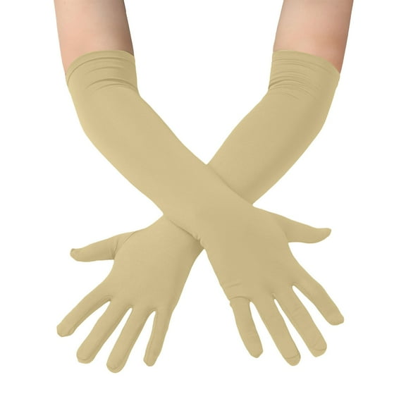 WTXUE Women's Long Opera Gloves Stretchy Formal Gloves Costumes Accessories Elbow Length Bridal Evening Party Gloves Beige One Size