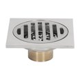 thumbnail image 2 of Drenaje de piso cuadrado, desagüe de piso de ducha de alto flujo de metal galvanizado con cubierta para baño, 2 of 5