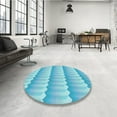 thumbnail image 3 of Ahgly Company Indoor Round Patterned Butterfly Blue Area Rugs, 4' Round, 3 of 6