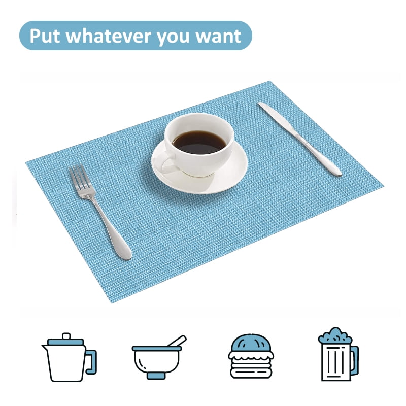 Howarmer Placemats, Washable Woven Vinyl Placemats, HeatResistant