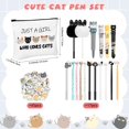 thumbnail image 2 of Set de papelería Seajan de 63 piezas con diseño de gato adorable. Incluye 17 bolígrafos de gel kawaii con diseño de gato, 1 bolsa para bolígrafos con diseño de gato, neceser de viaje para amantes de, 2 of 6