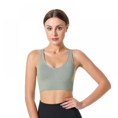 

Sports Bra for Women Criss-Cross Back Padded Wirefree Sports Bras Medium Support Yoga Bra