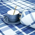 thumbnail image 6 of Aoile 9x12 Washable Large Area Rug, Christmas Decoration Carpet, Geometric Checkered Throw Mat Floor Carpet for Living Room, Blue, 6 of 10