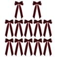 thumbnail image 1 of Yuarrent 12 Lazos de Terciopelo para Árbol de Navidad, Adornos Navideños para Decoración de Interiores, Lazos de Terciopelo de Moda para Kits de decoración para fiestas borgoña, 1 of 6