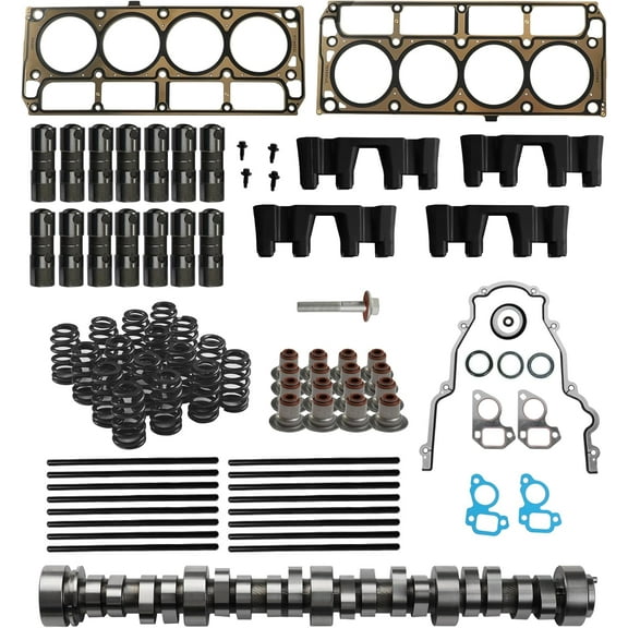 Lifters W/Head Gasket Set Sloppy Stage 2 Camshaft Kit Fit For Chevrolet Avalanche Silverado Tahoe GMC Yukon Sierra 1999-2013 Gen III/IV LS 4.8 5.3 Vortec Trucks V8