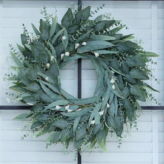 26" Eucalyptus Wreath for Front Door - Large Artificial Greenery Outdoor Wreath for Porch, Window,Farmhouse,Home,Holiday,Hanging Decor- Spring, Summer, Fall, All Seasons