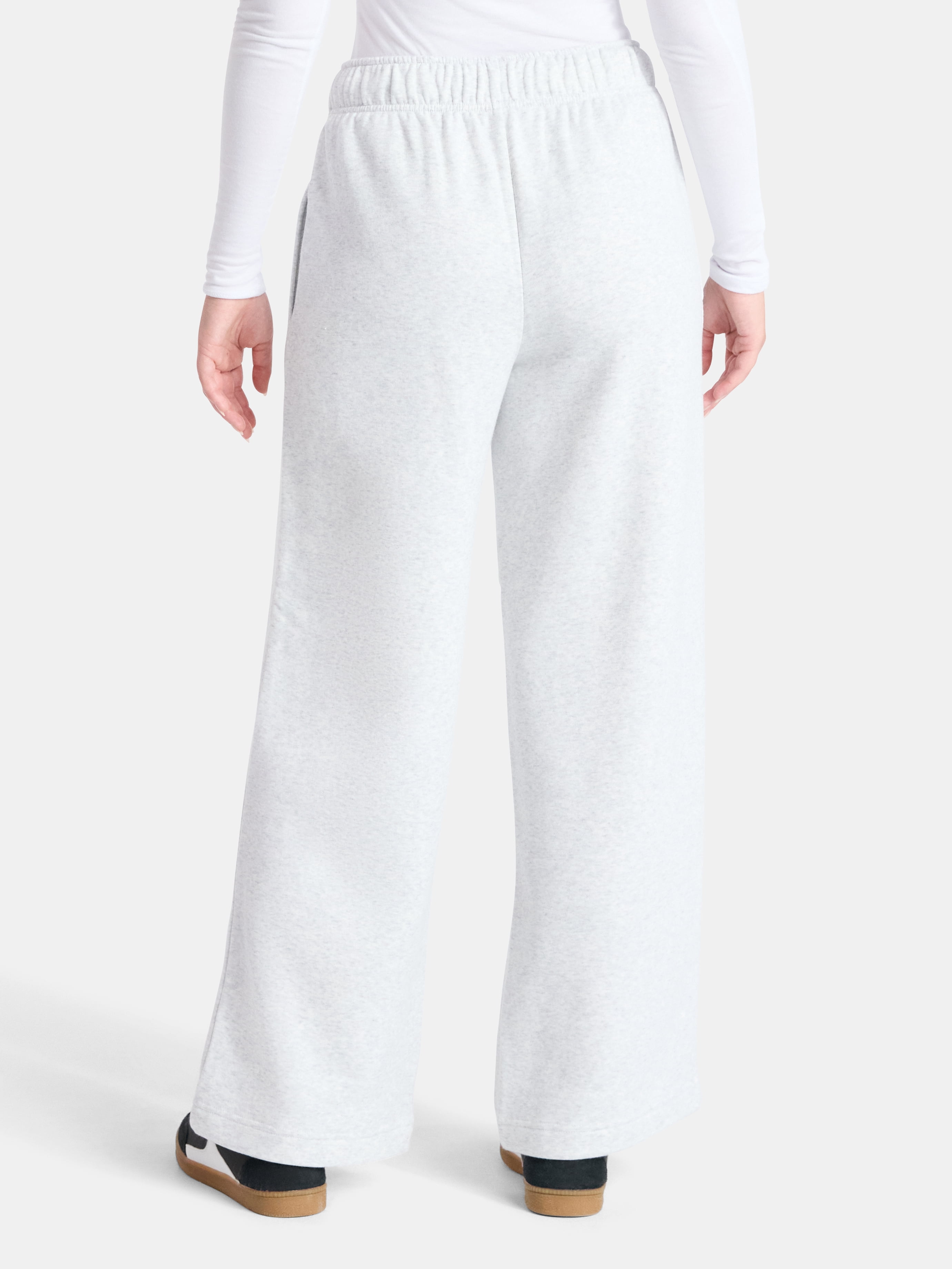 No Boundaries Soft Fleece Wide Leg Pants, 30” Inseam, 1 or 2-Pack, Women’s XXS-4X