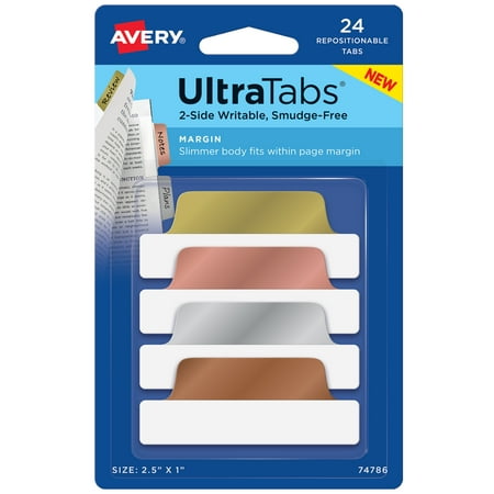 30 X 100 Tabs - Avery Ultra Tabs Repositionable Margin Tabs, Two-Side Writable, 2-1/2