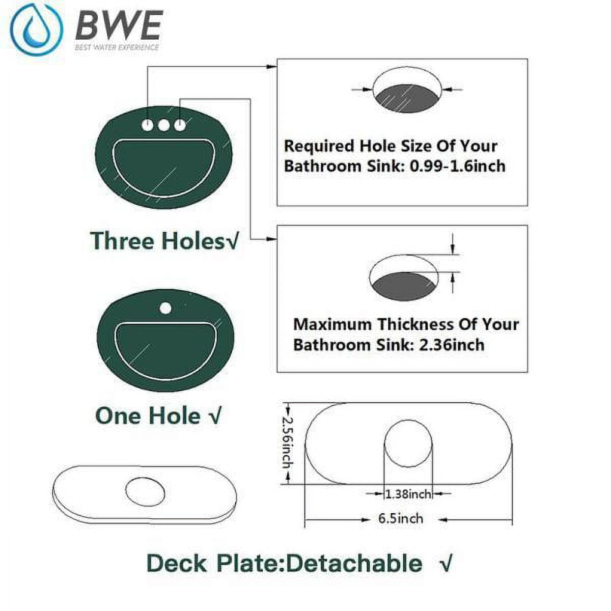 BWE Waterfall Single Hole Handle Low-Arc Bathroom Faucet with Pop-up Drain Assembly In Matte Black