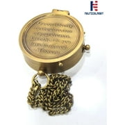 NauticalMart Brass Compass (Thoreau's Go Confidently Quote Engraved Compass with Stamped Leather case.