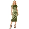 thumbnail image 1 of Robe Maxi Sans Manches à Col Bénitier pour Femmes, Dos Nu, Dos Ouvert en Soie, avec Ceinture, Robe de Soirée Élégante pour Invité de Mariage Ou Bal, 1 of 5