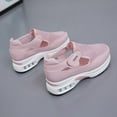 thumbnail image 6 of LOVZFMLL Women's Sneakers Slip On Mesh Breathable Comfort Walking Shoes Lightweight Wedge Active Shoes for Tennis Running Gym Work Pink 4.5, 6 of 9