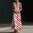 thumbnail image 6 of Dresses for Women 4th of July Sleeveless Deep V Neck Maxi Dress Summer Patriotic Button Flowy Long Sundress with Pockets Beach Vacation, 6 of 8