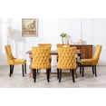thumbnail image 5 of Modern Velvet Upholstered Dining Chairs with Back Button Nailhead Trim Accent Side Chairs with Wood Legs for Kitchen Dining Room(Gold,Set of 6), 5 of 8