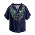 thumbnail image 2 of Viking Style Graphic Tees for Men 2026 Summer Casual Cotton Linen Short Sleeve V Neck T Shirts, 2 of 4