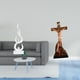 thumbnail image 2 of Figura De Llama De Resina Moderna Y Escultura Católica Religiosa Sagrada, Estatua Abstracta De Fuego Con Adorno De Jesús Para Patio, Oficina, Estantería, Dormitorio, Mesa., 2 of 8