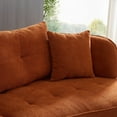 thumbnail image 5 of Modern Orange Sectional Sofa with Removable Pillows (220×80×75cm), Durable Fabric, Solid Wood Frame, 5 of 12