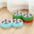 thumbnail image 3 of Double Pet Food Bowl Stainless Steel Drinkware Pet Drinking Food Dog Food Puppy Feeding Supplies Kitten Food Water Accessories ShopWise Round, 3 of 18