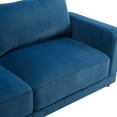 thumbnail image 5 of 81'' Modern Square Arm Sofa with Soft Velvet Upholstery, Deep Cushions, and Sturdy Legs in Navy Blue for Living Room or Bedroom", 5 of 10