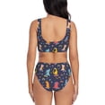 thumbnail image 3 of Wukai Cartoon Dinosaur Women's Bikini Set Two Piece,wimsuit High Waisted V Neck Twist Front Adjustable Spaghetti Straps Bathing Suit-XX-Large, 3 of 7